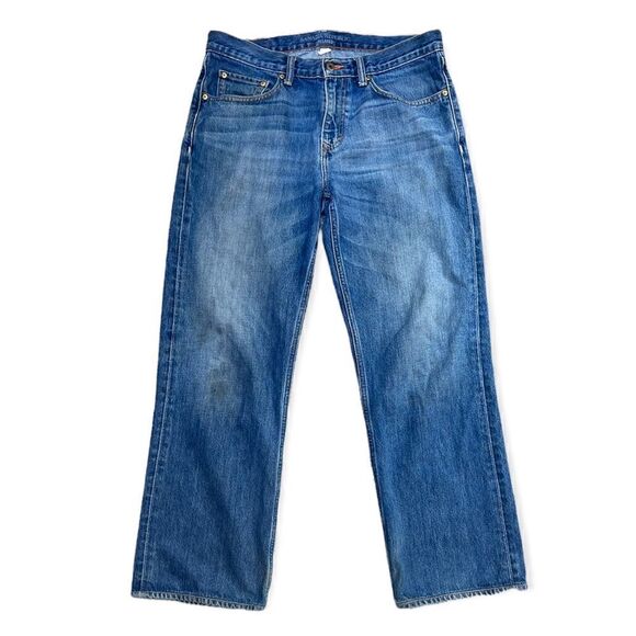 BANANA REPUBLIC RELAXED STRAIGHT LEG JEANS MEDIUM BLUE WASH MENS 31x30 - Picture 2 of 9